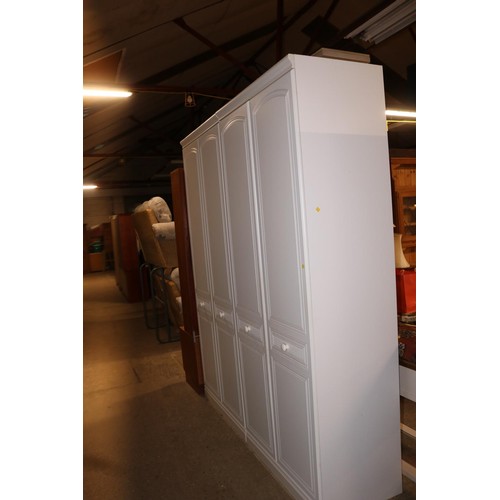 819 - Tall white 2 door wardrobe