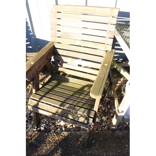 9 - Wooden garden love seat