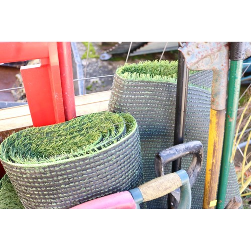 20 - Qty Garden tools hosepipe, Artificial grass  etc