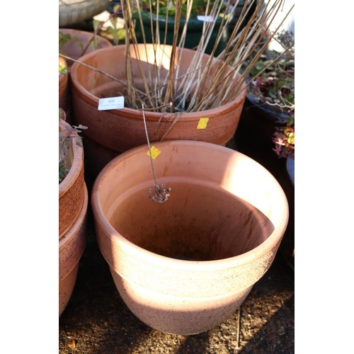 60 - Qty various terracotta pots