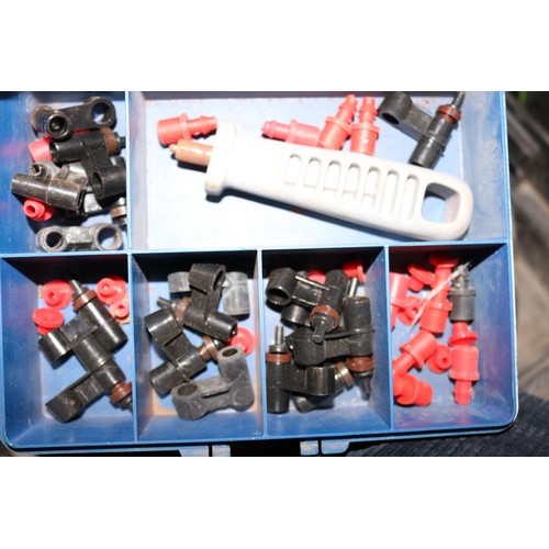 154 - Box of 90 degree air die grinder, mig welding lead & punches