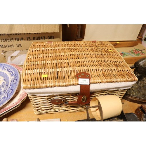 436 - Wicker picnic basket