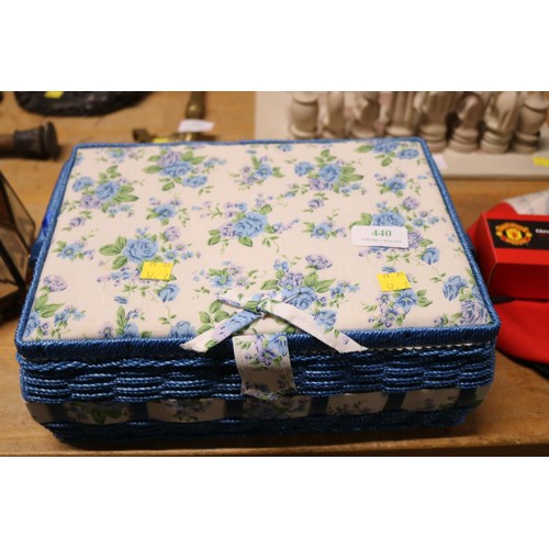 440 - Sewing box & contents