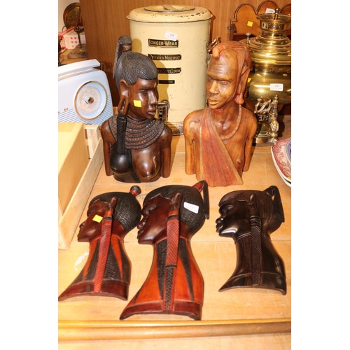 449 - 5 wooden carvings