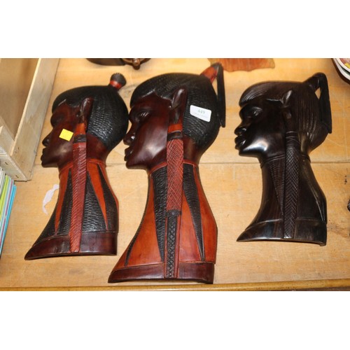 449 - 5 wooden carvings