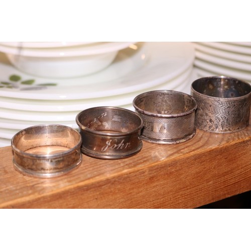 558A - 4 x silver napkin rings all hallmarked 63 Grams total