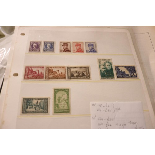 558 - Stamps, Monaco on leaves & hagners