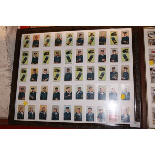 569 - Wills cigarette cards in 2 picture frames