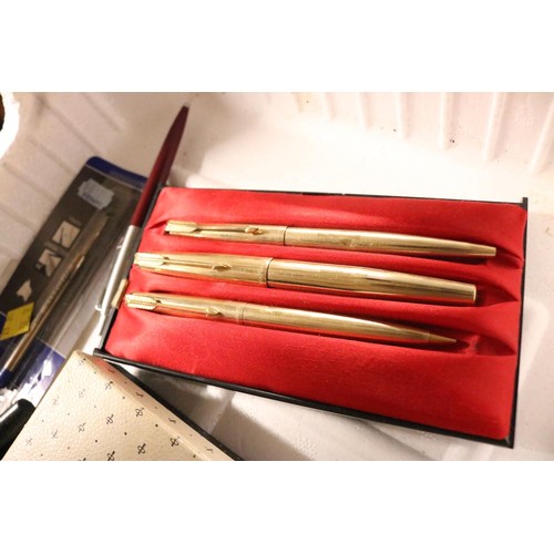 Parker pen set & various Parker pens