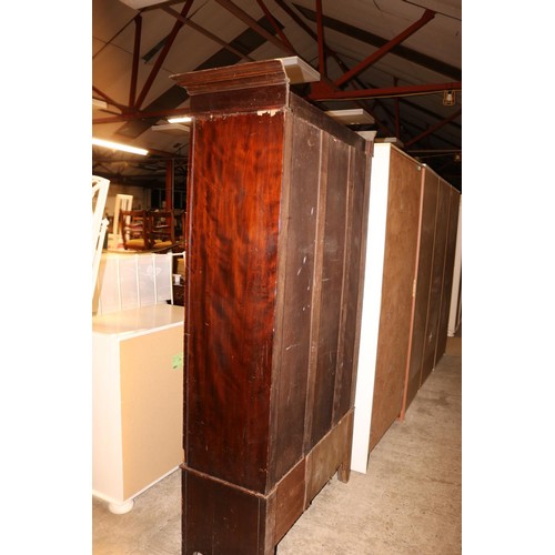 710 - Edwardian mirror door wardrobe