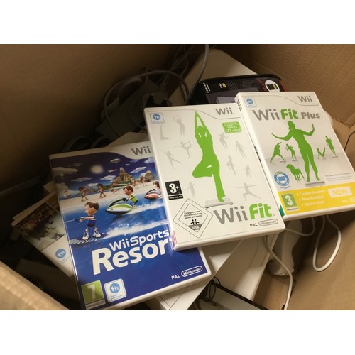 303A - Wii Game console including games super mini SN - 02, balance board remote controls etc-warranted unt... 