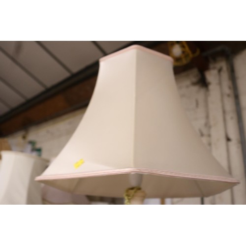 470 - Alabaster/marble table lamp with shade - warranted until 12 noon Tuesday following the above sale