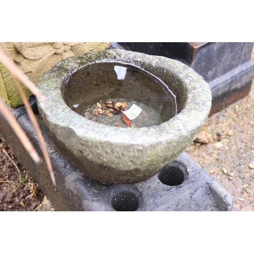 20 - Small Square concrete planter and small round planter