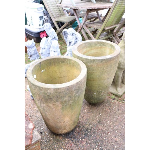 40 - Pair of large stone garden planters