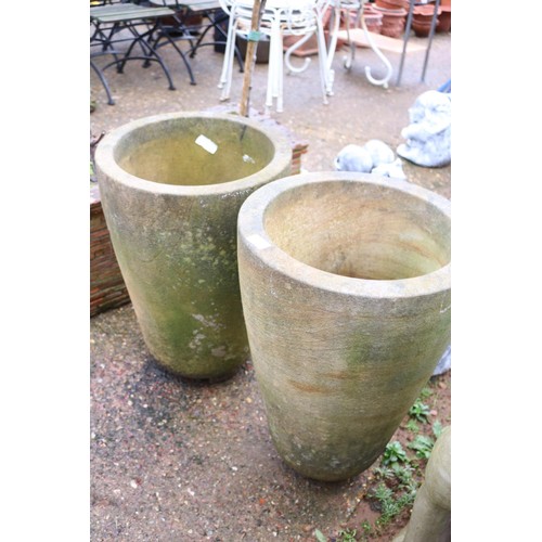 40 - Pair of large stone garden planters