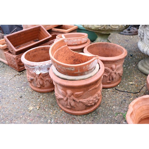 64 - Collection of clay pots some a/f