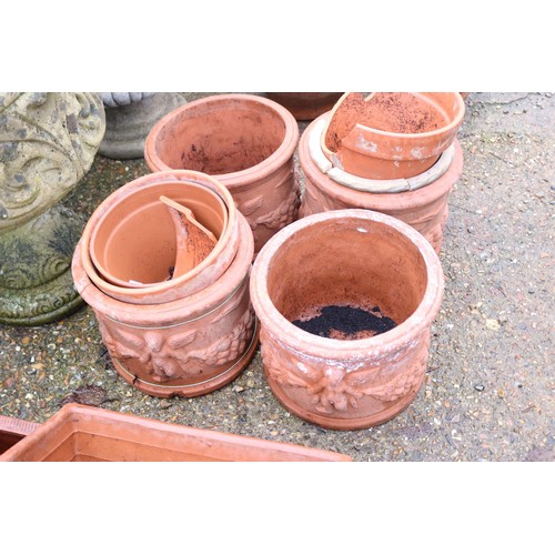 64 - Collection of clay pots some a/f