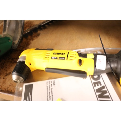 145 - DeWalt right angle drill DCD 740, 18 volt