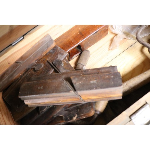 159 - Wooden box of tools