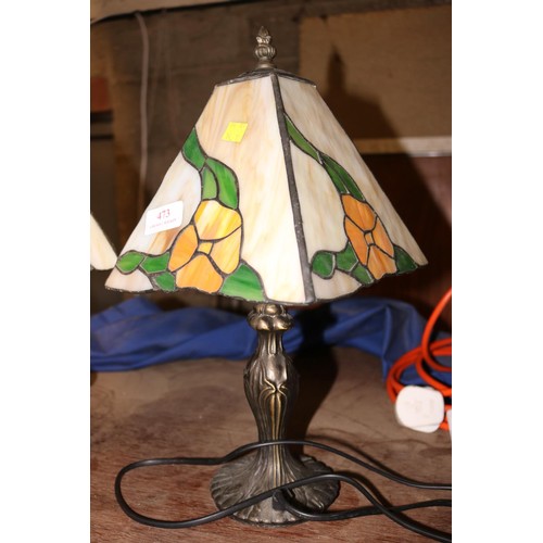 473 - Pair of tiffany style lamps - warranted until 12 noon Tuesday following the above sale