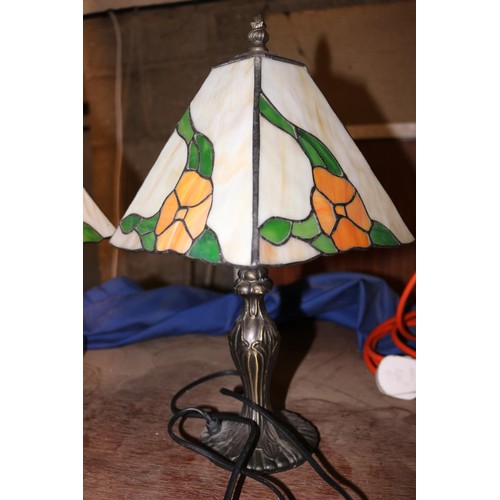 473 - Pair of tiffany style lamps - warranted until 12 noon Tuesday following the above sale