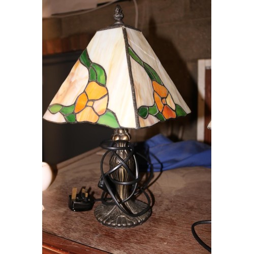 473 - Pair of tiffany style lamps - warranted until 12 noon Tuesday following the above sale