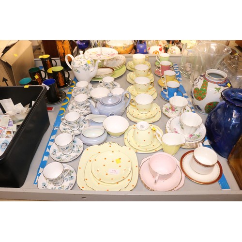 573 - Various part tea and coffee set and cake stand