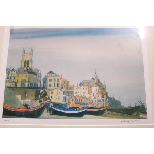 626 - 4 x Local prints, including pinewood at Wells, Cromer, Wells East End Harbour, etc