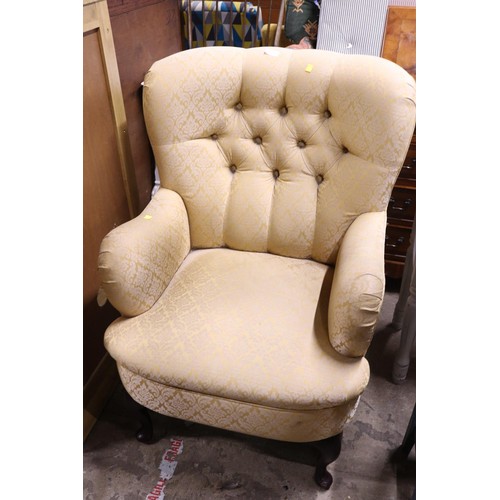 637 - Button backed upholstered armchair