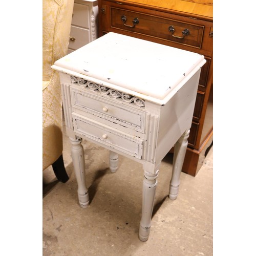 639 - Painted small 2 drawer occasional table