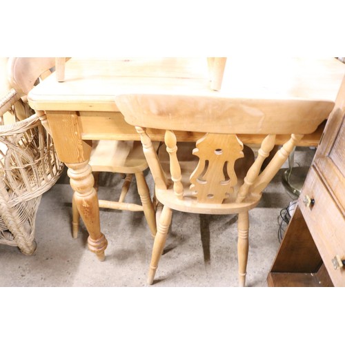 651 - Pine table & 4 chairs