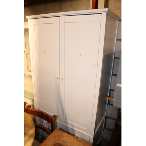 723 - White modern wardrobe with 2 drawers