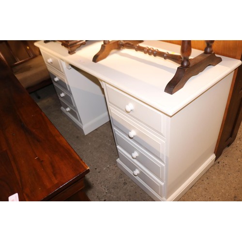 734 - White 8 drawer dressing table