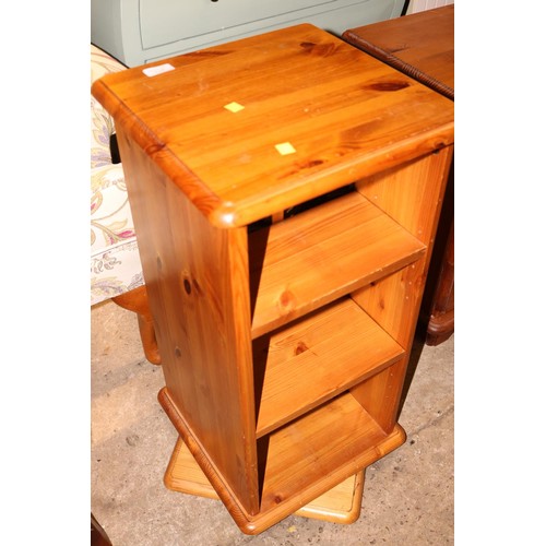 548 - Wooden revolving CD rack/shelf