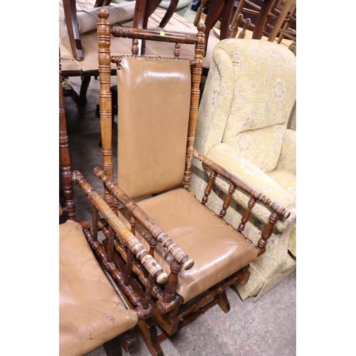 560 - 2 leather American rocking chairs