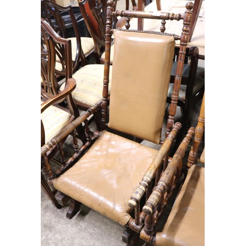 560 - 2 leather American rocking chairs