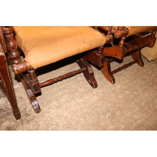 560 - 2 leather American rocking chairs