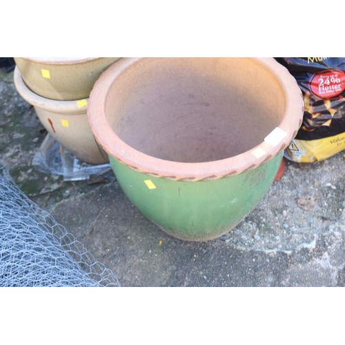 33 - 3 x various glazed pots