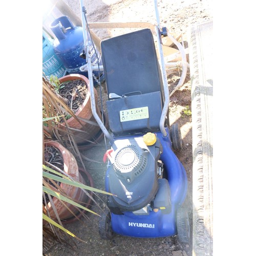 45 - Hyundai rotary petrol lawnmower with grass bag