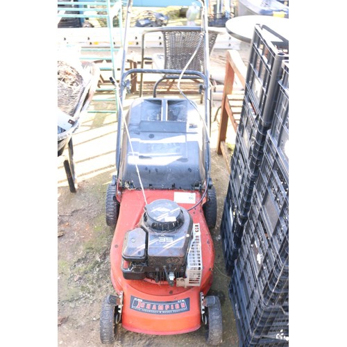 66 - Red petrol lawnmower, AF