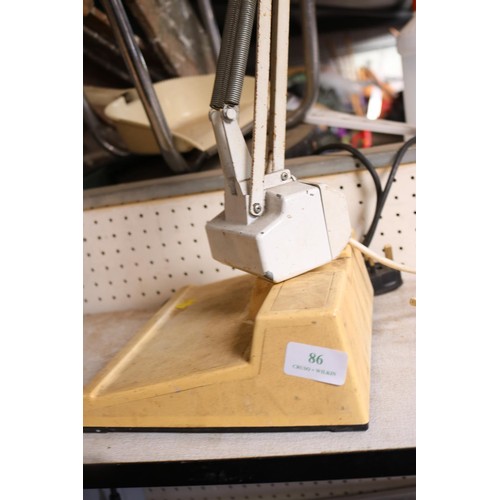 86 - Magnifying light & vintage angle poise lamp desk clamp - warranted until 12 noon Tuesday following t... 