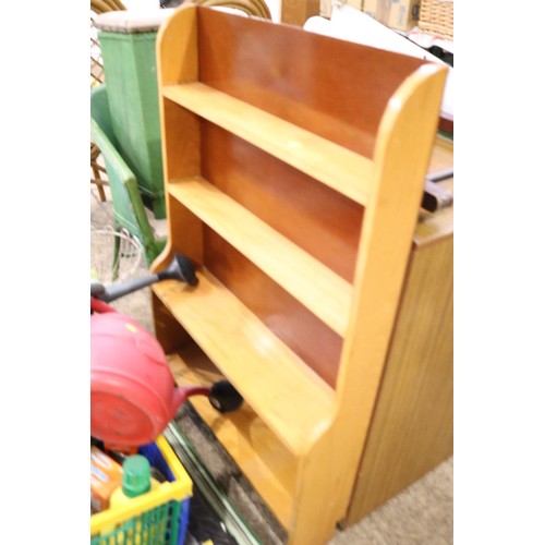 175 - Chest of 4 drawers, 2 Lloyd Loom style chairs, small bookcase, etc