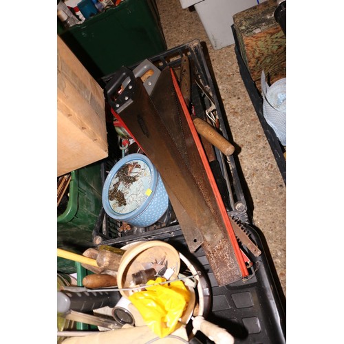 201 - Qty of shed/garage/workshop misc, incl saws, tools, etc