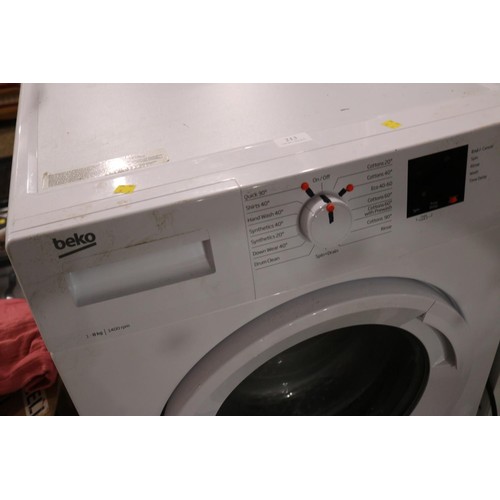 213 - Beko washing machine - warranted until 12 noon Tuesday following the above sale