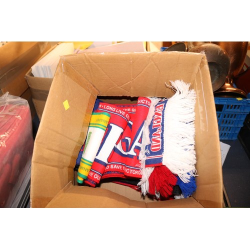 226 - Box of 7 football scarves, incl Norwich, Liverpool, England, etc