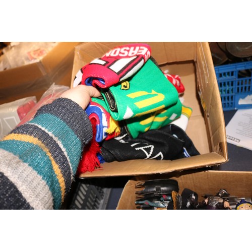 226 - Box of 7 football scarves, incl Norwich, Liverpool, England, etc