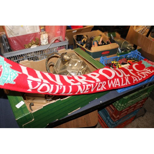 226 - Box of 7 football scarves, incl Norwich, Liverpool, England, etc