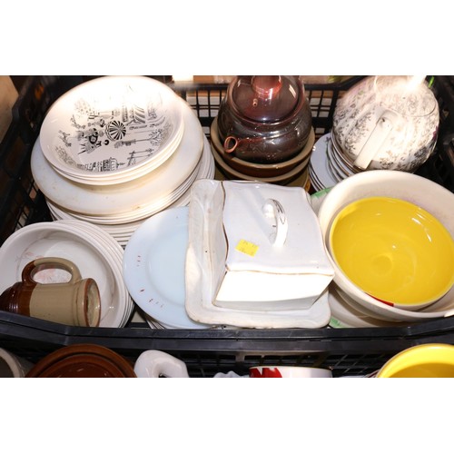 295 - 4 boxes of various crockery & kitchen ware