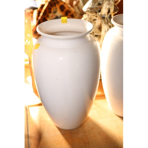 345 - 2 large white ceramic vases