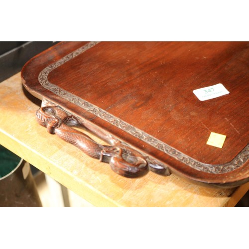 347 - Mahogany tray